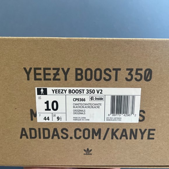 Adidas Yeezy Boost Cream White Size 10